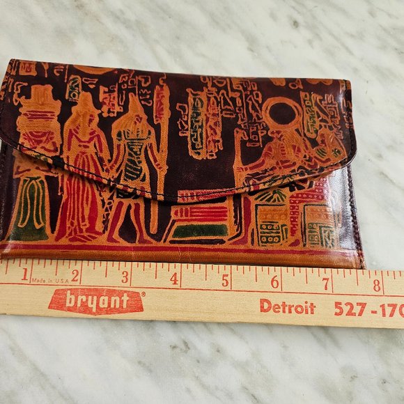 Ancient Egyptian Print Genuine Leather Wallet/Clutch - Picture 4 of 6